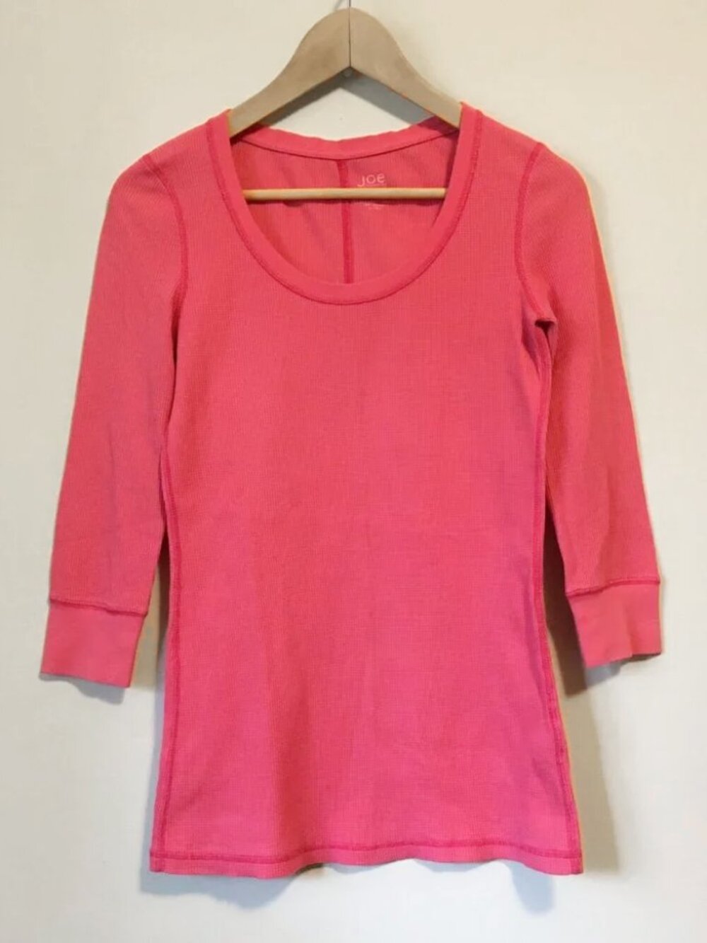 VTG Y2K Joe Fresh Hibiscus Pink Waffle Thermal Knit Tee M Indie Sleeze